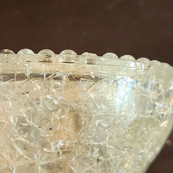VTG Clear Crackle Glass Insulator Hemingray Electrical Intensive Iridescent 4” - Picture 8 of 8